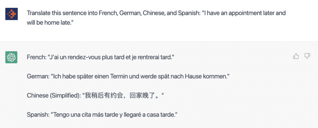 chat gpt translation