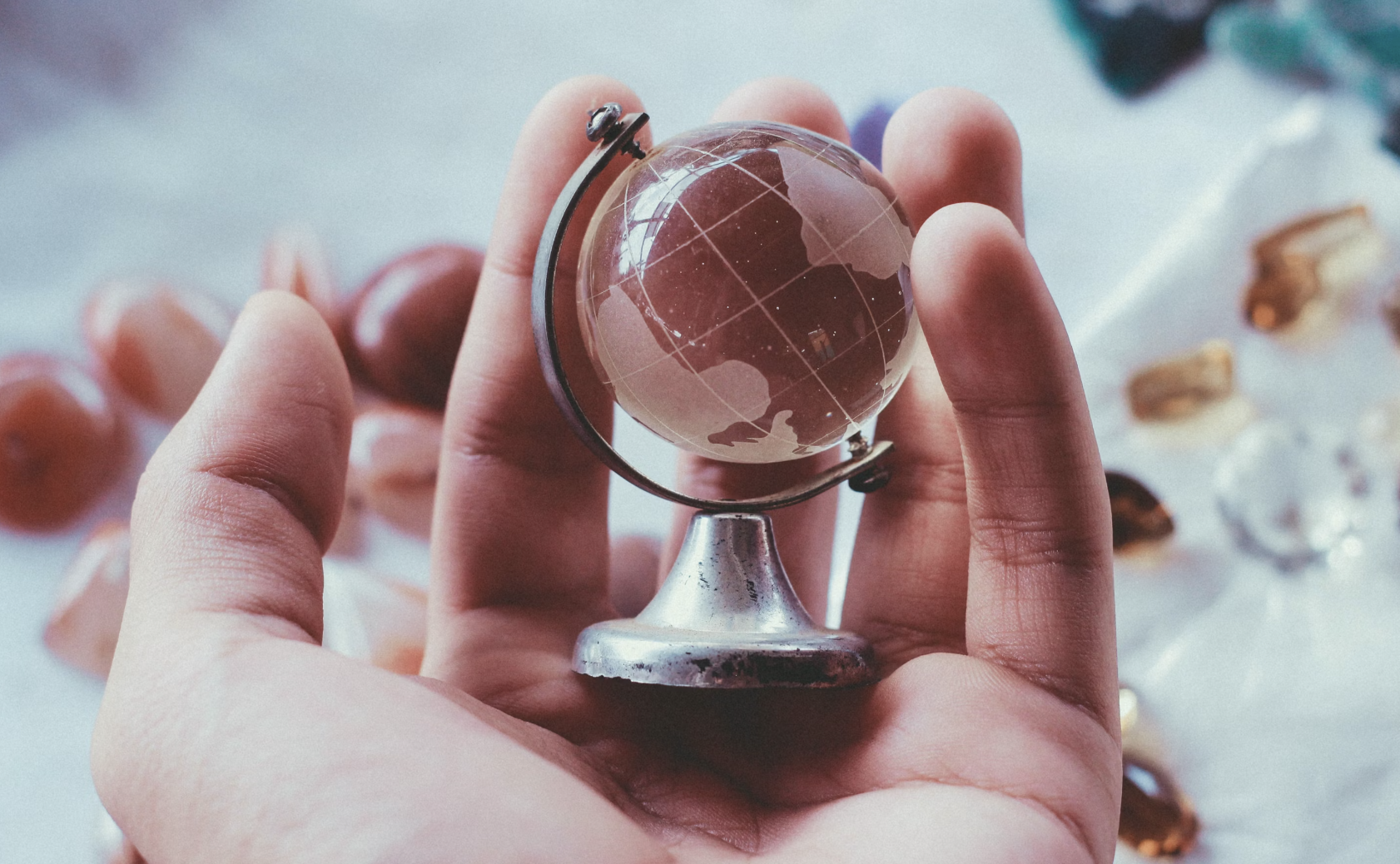 Globe in hand